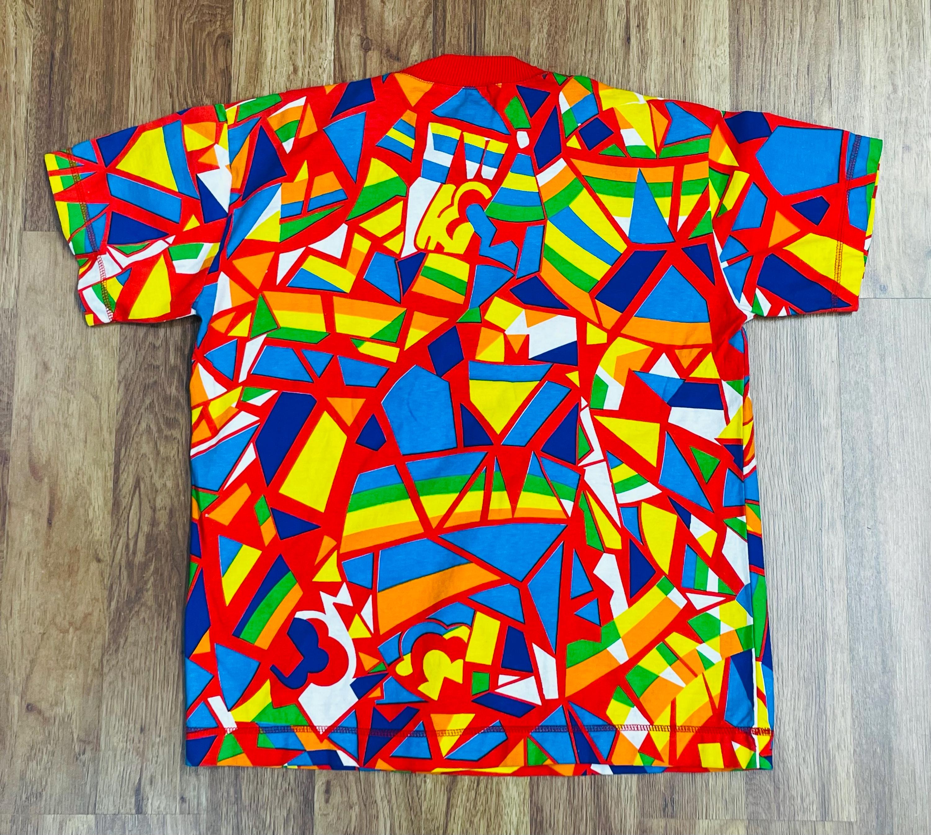 1990's Colorful Graphic Geometric Allover Print Screenprint AOP