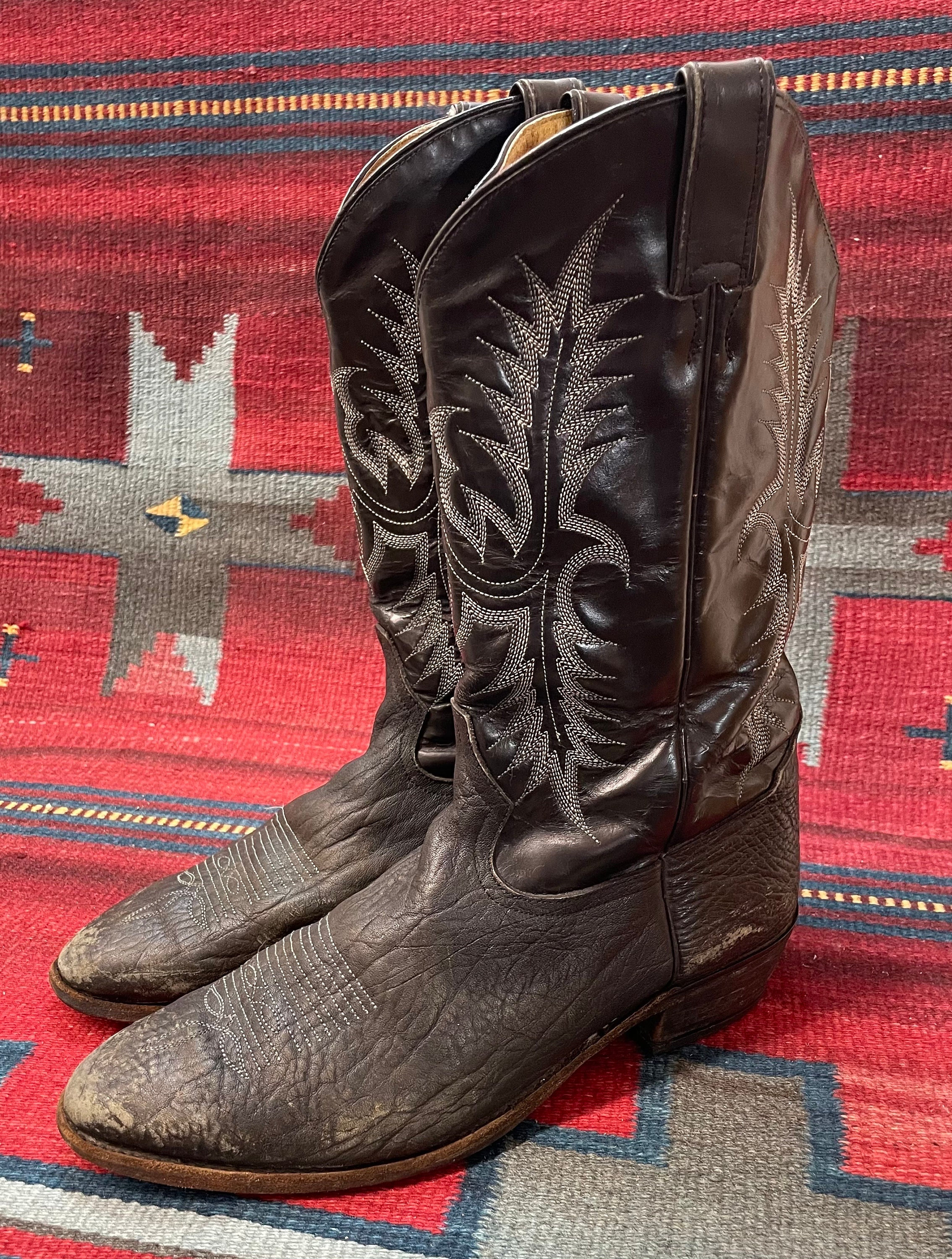 Tony Lama Vintage Extremely Broken-in and Distressed Black