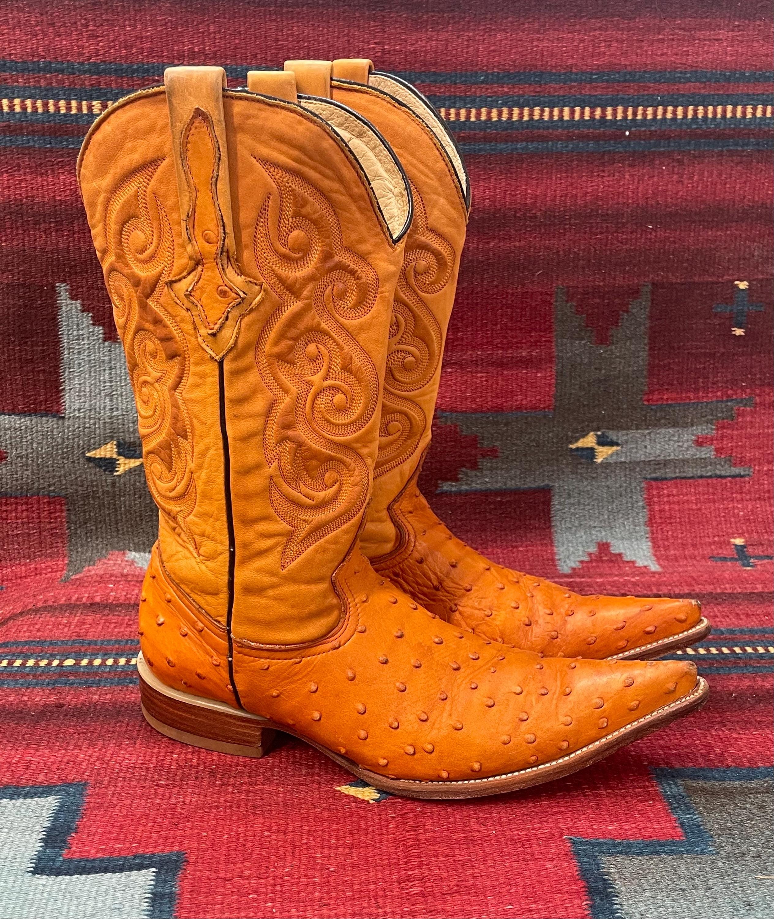 Vintage Tony Lama Butterscotch Ostrich Cowboy Boots Mens size 9.5 D *Read* Tony Lama Men main image 4