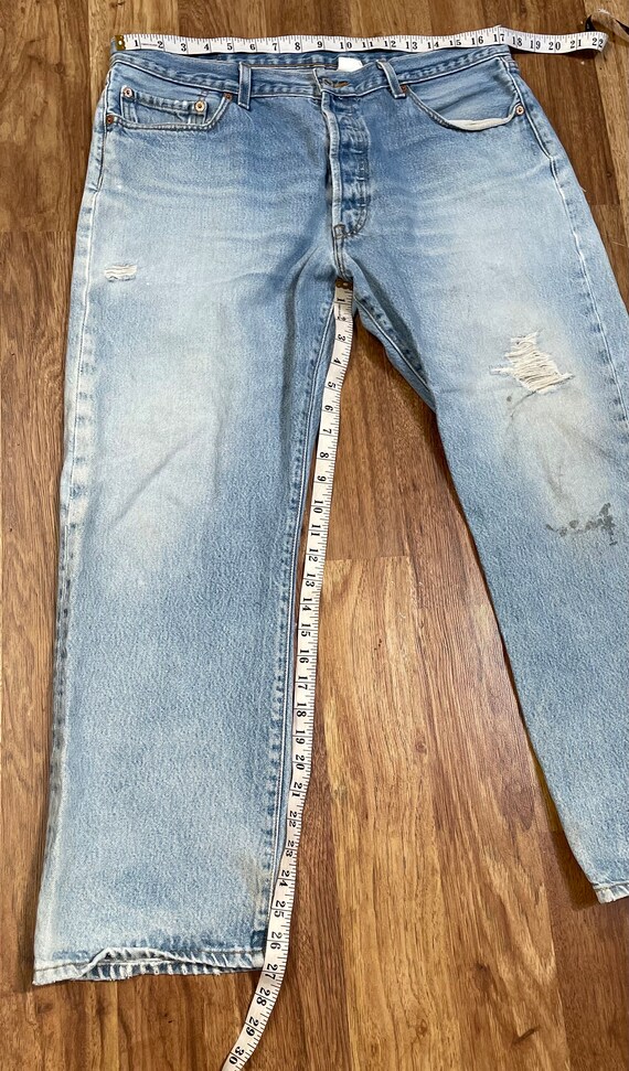 Broken-In & Distressed Vintage Button Fly Levi 50… - image 8