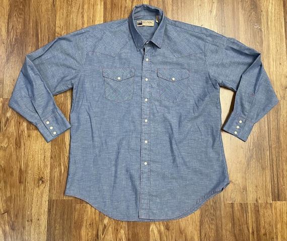 Vintage Big Mac Authentic Workwear Chambray Blue Denim Lightweight