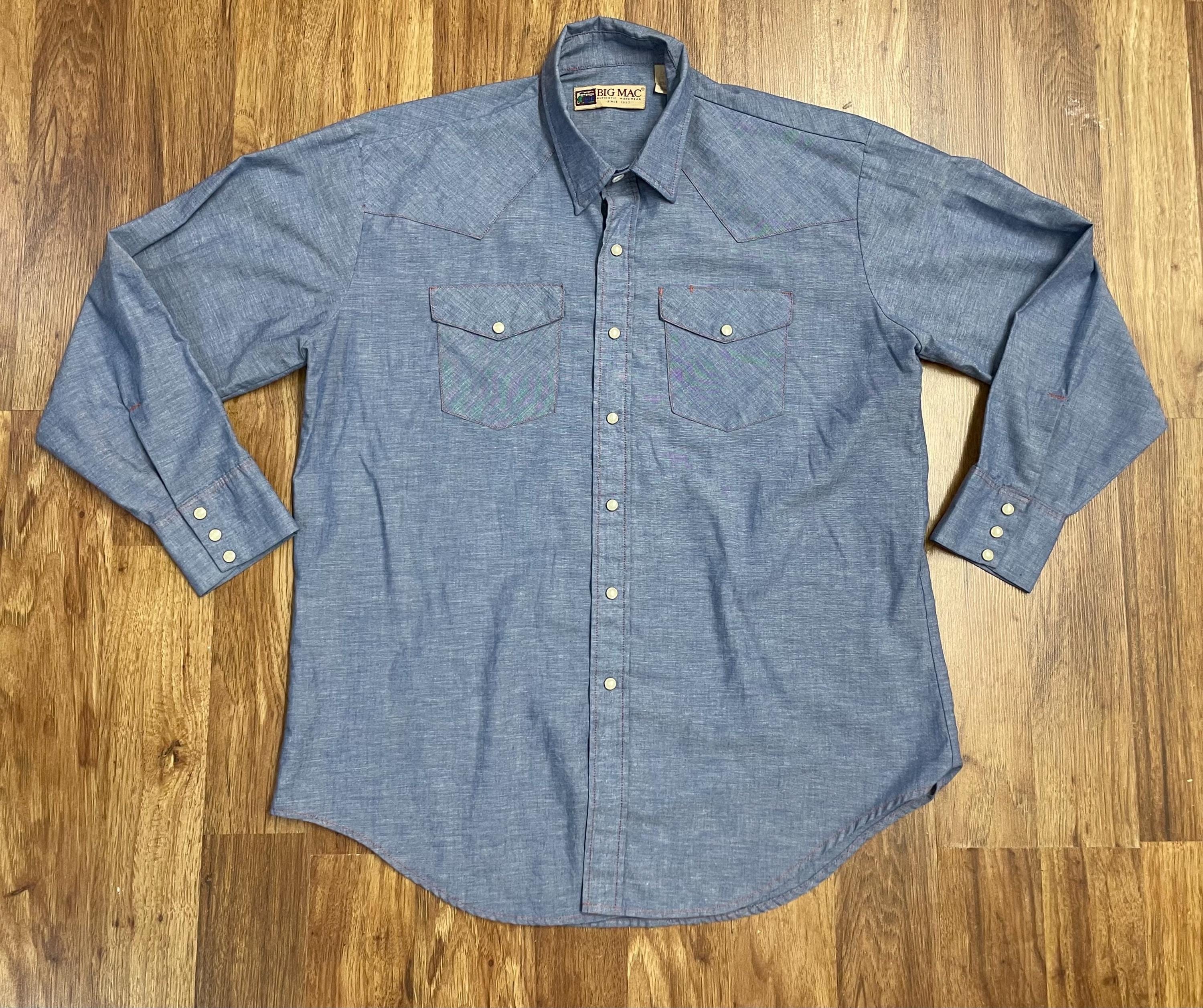 Vintage Big Mac Authentic Workwear Chambray Blue Denim