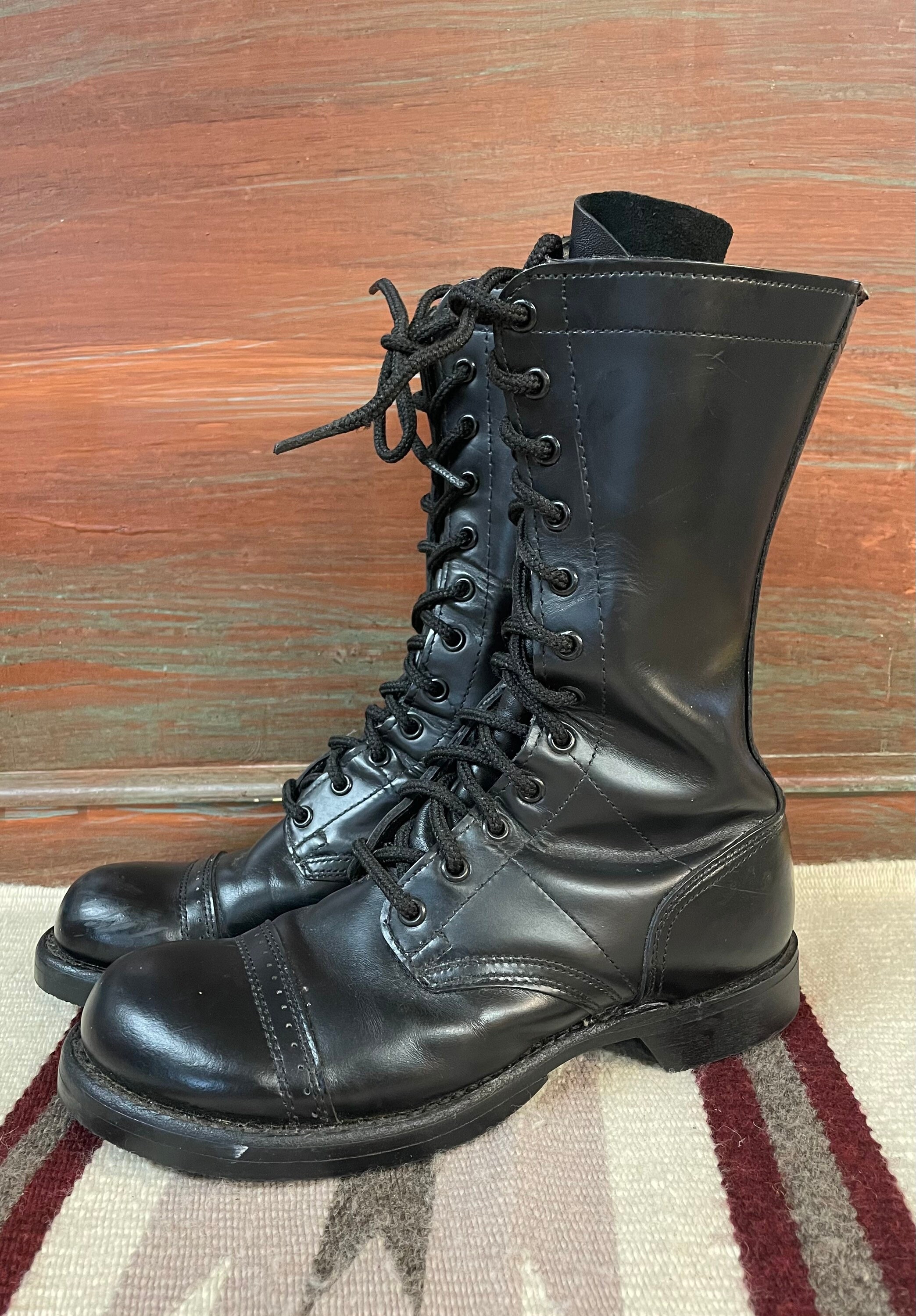 Ladies size 8.5 12 Hole Corcoran Black Leather Vintage Combat | Etsy