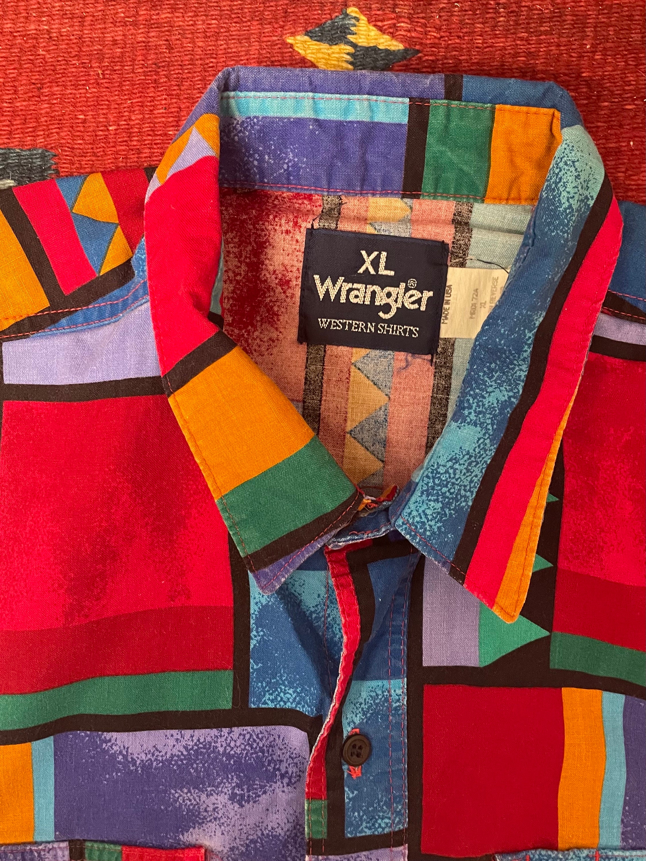 Vintage 1980's / 1990's Wrangler Funky Bold Loud Southwest Mosaic