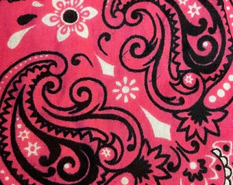 Vintage Bright Pink Bandanna Mandala Yin Yang Paisley Pattern - Etsy