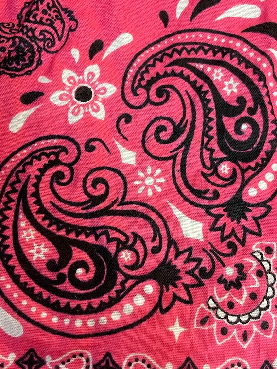 Vintage Bright Pink Bandanna Mandala Yin Yang Paisley Pattern - Etsy
