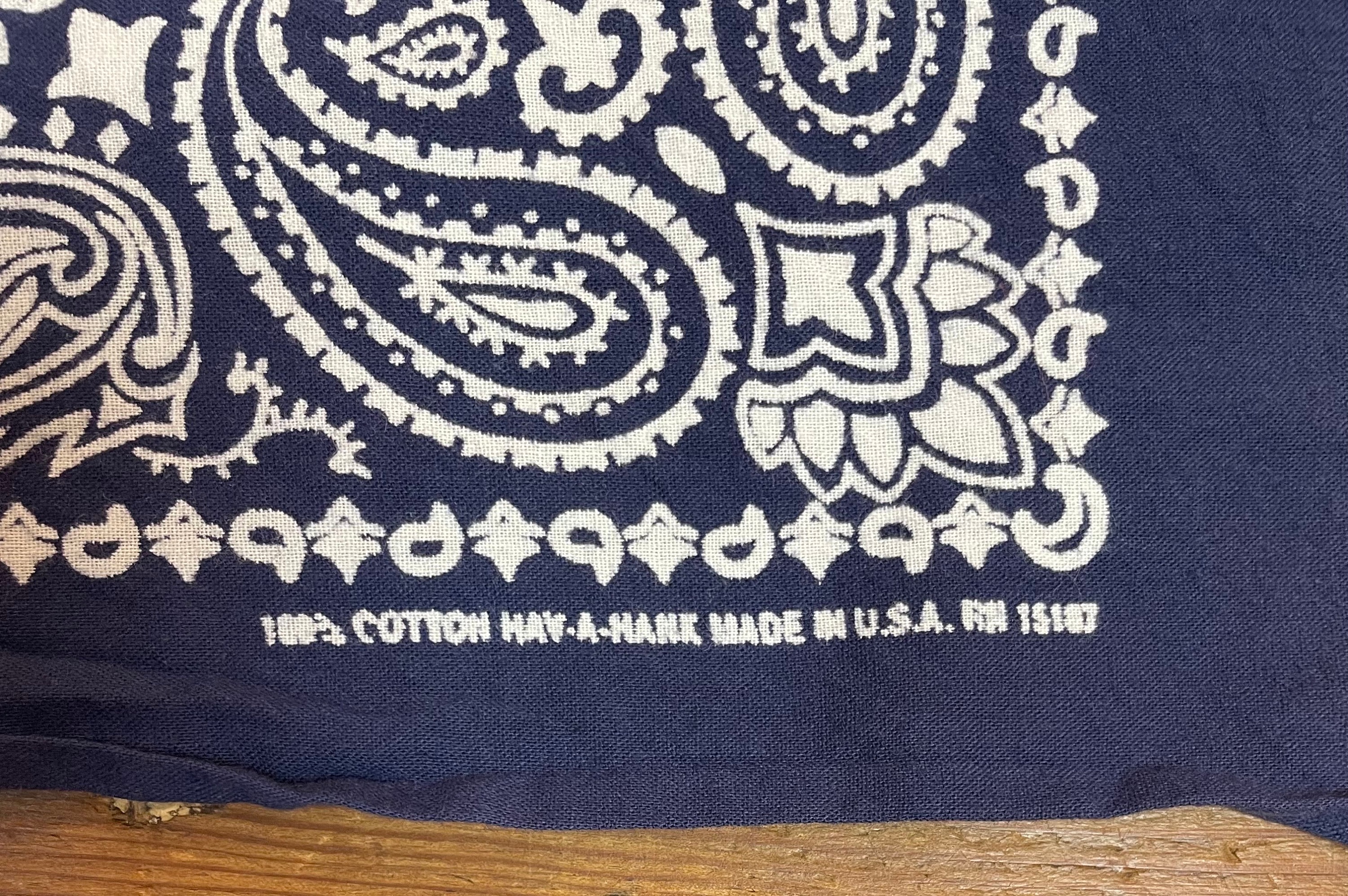 100% Cotton Made in USA Bandanna (Navy Blue) DOZEN Paisley 22x22 Hav-A- Hank