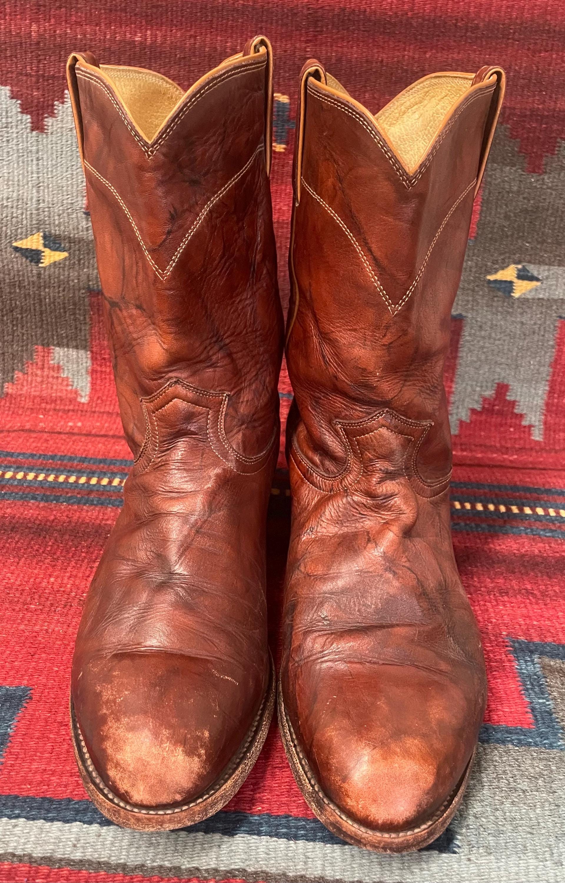 Justin Brown Marble Leather Cowboy Western Boot Justin Men main image 2