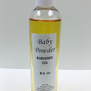 BABY POWDER, 8 oz Burning Oil Scented Fragrance Burning Oil, Incense Oil Aromatherapy Natural Scents #1 Selling Burning Oil