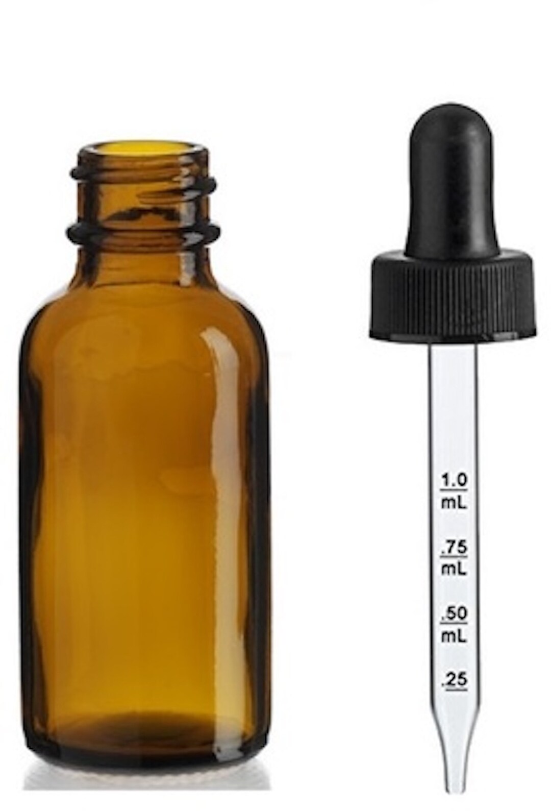 thumbnail image 2 of ANANDA 144-Pack 1oz (30ml) Clear Boston Round Glass Bottles With Caps 2 of 6