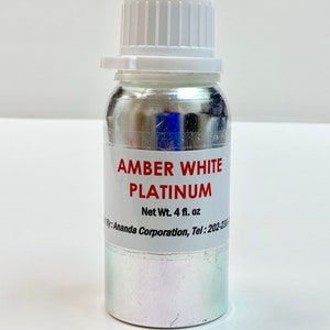 4 oz [120ml], Amber White Platinum Concentrated Perfume Oil/Attar Oil/Fragrance/Alchohol Free