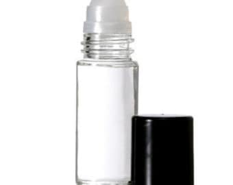 12 Pcs, 1 oz [30ml] Clear Rollon Bottle With Plastic Roller & Plastic Black Caps