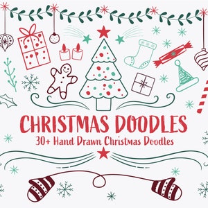 Christmas Doodles, Hand-Drawn Christmas Illustrations, Christmas Vector Clipart, Christmas Clipart