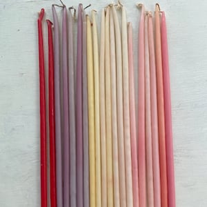 Vintage Colonial Candle Co.- Flower Tapers, Assorted Colors- Set of 20- Made in USA