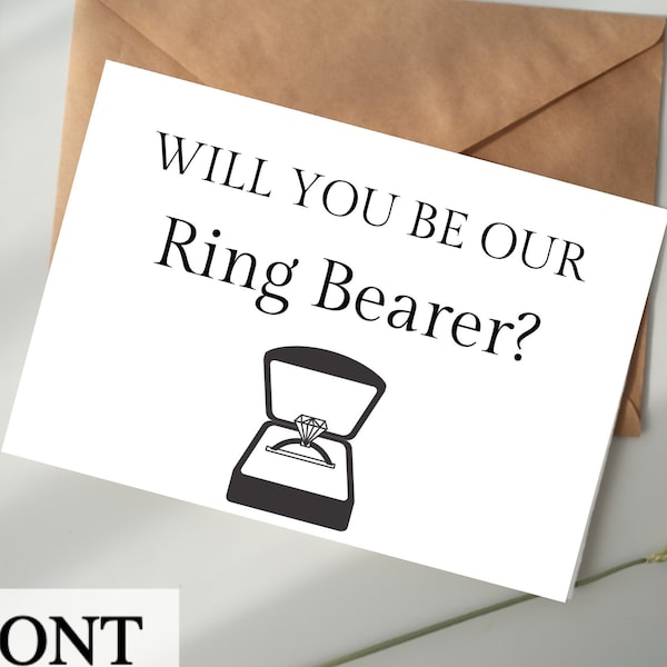 Will You Be Our Ring Bearer DIGITAL DOWNLOAD Printable Card - Ring Bearer Proposal Card, Be Our Ring Bearer, Wedding Ring Bearer