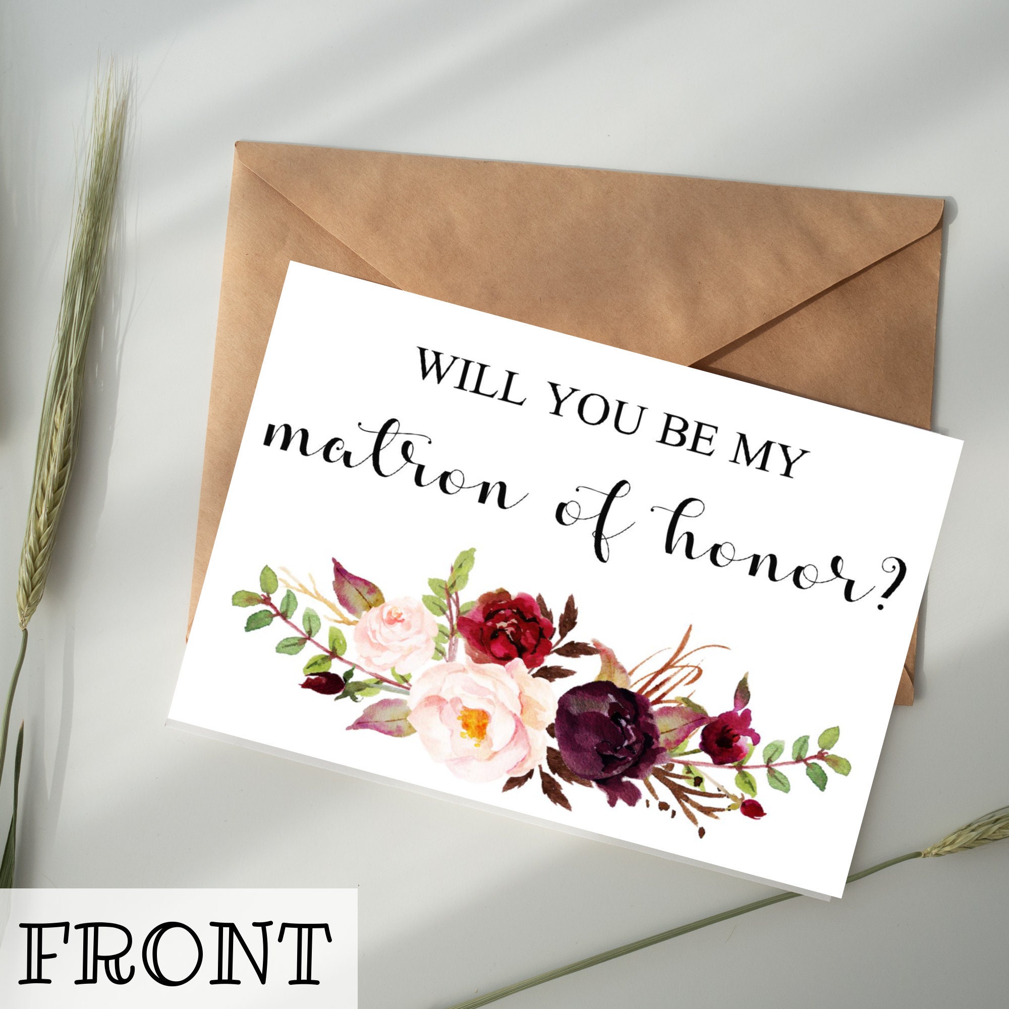 Will You Be My Matron of Honor Card DIGITAL DOWNLOAD Printable Etsy