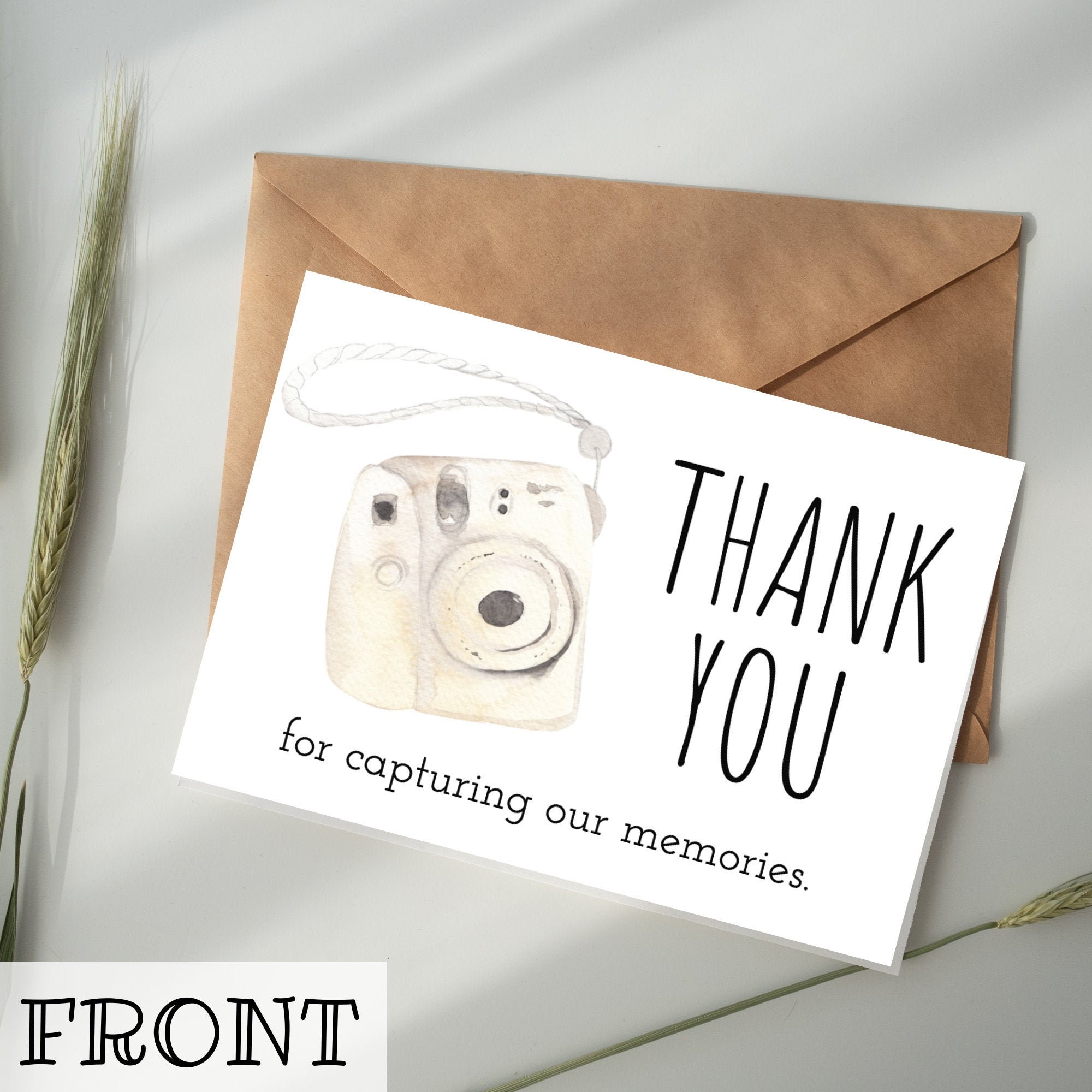 Thank You Photographer Card DIGITAL DOWNLOAD Printable | Etsy