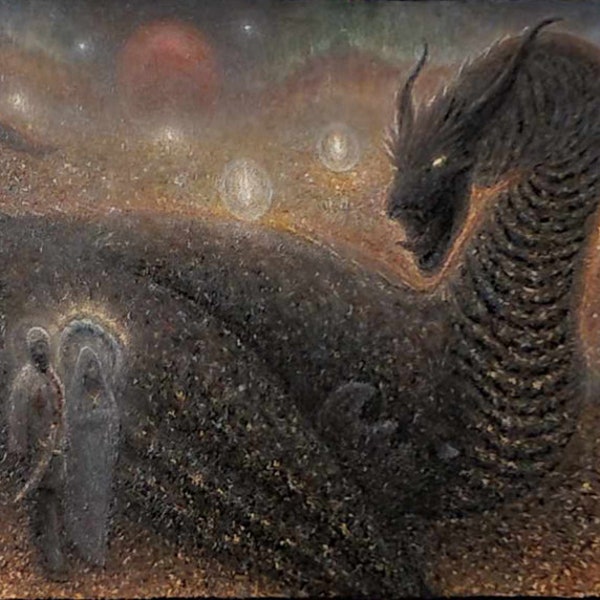 And They Sheppard A Dragon - Giclee Print on Canvas