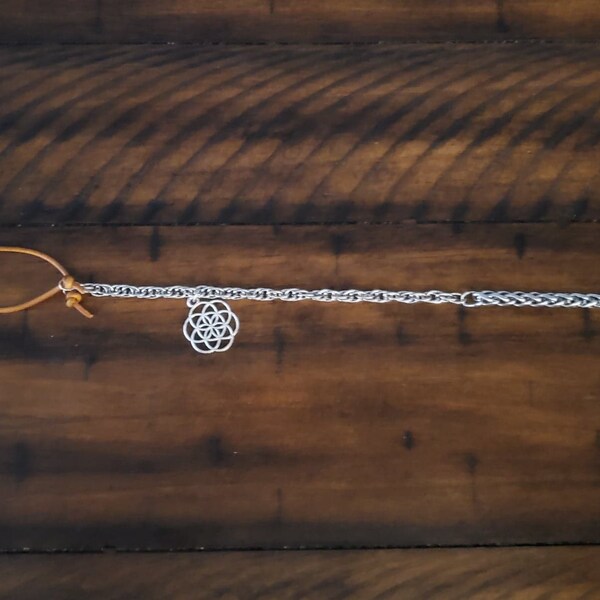 Keyblade Inspired Pendulum - Silver With Leather Handle