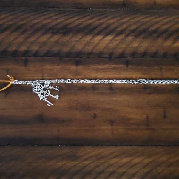 Keyblade Inspired Pendulum - Silver With Leather Handle