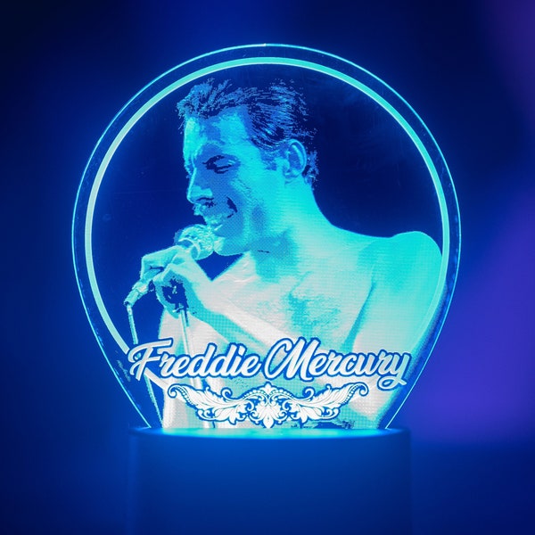 Freddie Mercury Rock Star Photo LED Nightlight