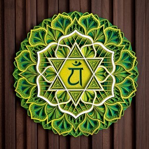 Chakra Heart (Anahata) Mandala - Laser Cut Wall Art