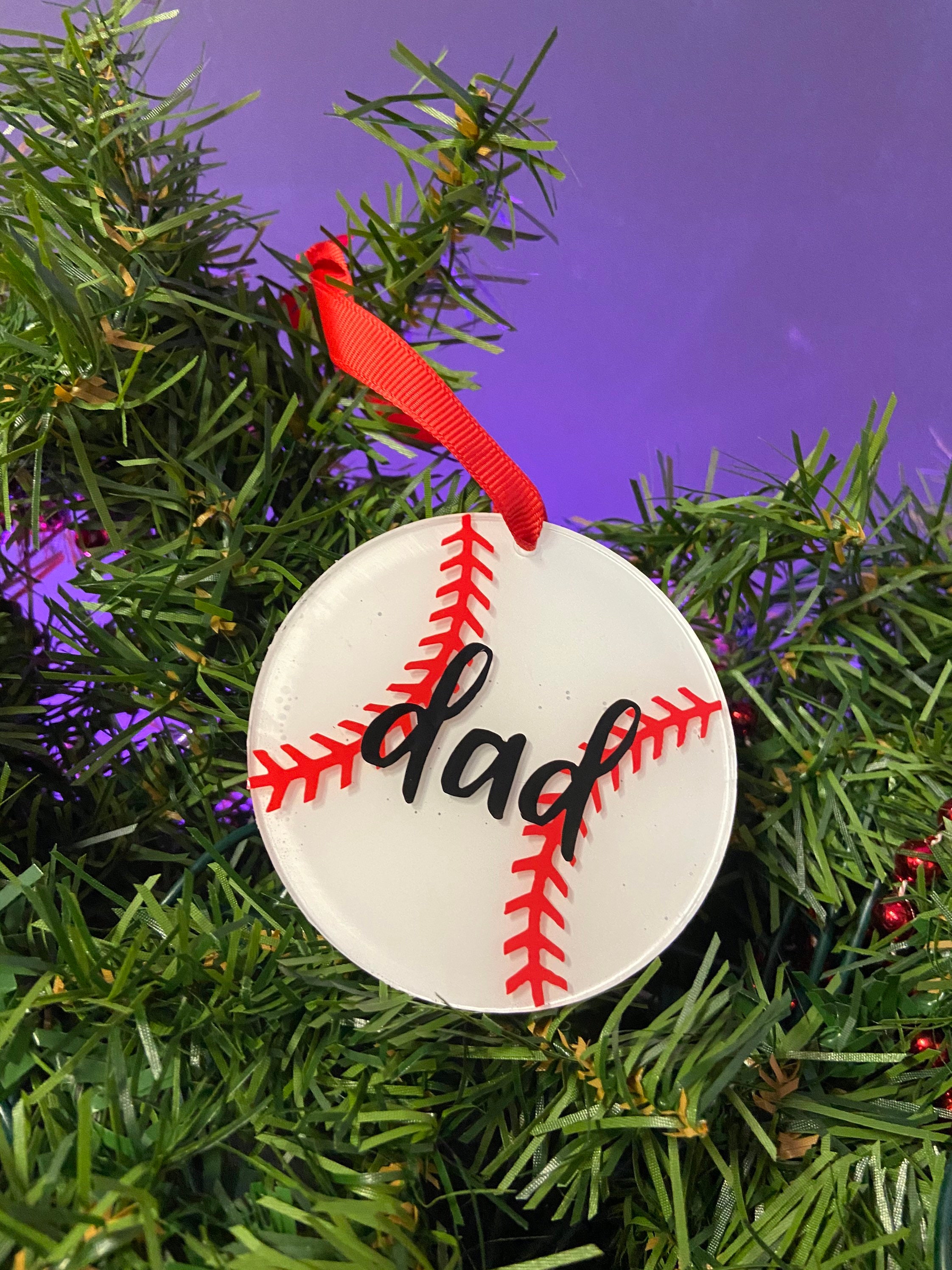 Personalized Baseball Christmas Ornament Etsy