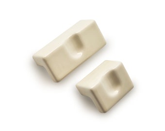 Beige, Black Ceramic Glazed Knob for Dresser and Drawer, Rectangle Knobs, Unique Minimal Modern Cabinet Pulls for Kitchen, Bathroom