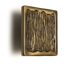 Vierkante massief messing knop met textuur, eigentijdse kasthardware
