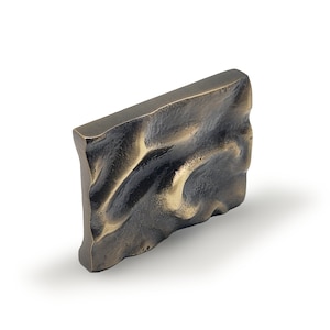 Textured Folded Brass Cabinet Knobs for Drawer, Unique Kitchen Knob, Luxury Dresser Cabinet Hardware, Sculpture Brass Pulls for Cabinets