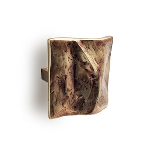 Textured Square Brass Cabinet Knobs, Antique Brass Pulls for Cabinet Knobs, Modern Barn Door Pull, Luxury Dresser Cabinet Hardware