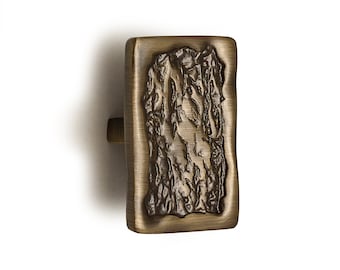 Rectangular Brass Cabinet Knob, Antique Bronze Finish, Luxury Minimal  Hardware for Modern Interiors