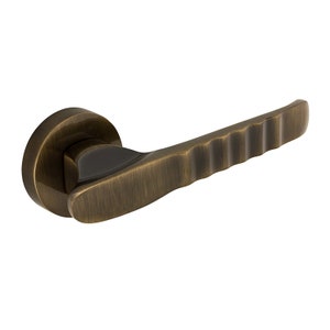 Fluted Solid Brass Door Lever Handle for Home Decor, Luxury Door Lever for Home Furnishing, Lock Lever Handle for Interiors, Luxury Hardware