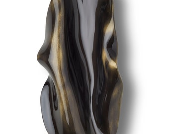 Folded Brass Front Door Handle, Abstract Design Entryway Hardware