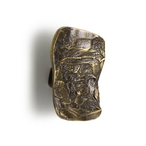 Peut inclure: Une poignée de porte en laiton texturée avec une forme organique unique.