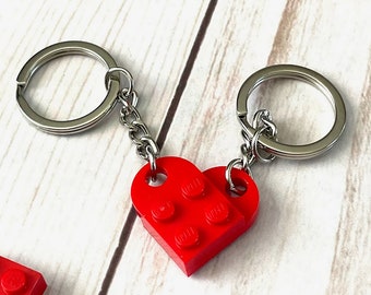 Heart Keychain gift for Him, Her, Couples, Spouse, Anniversary, Valentine, Love | 2 Pieces | Cute BFF Gift | Light Red | Valentines gift