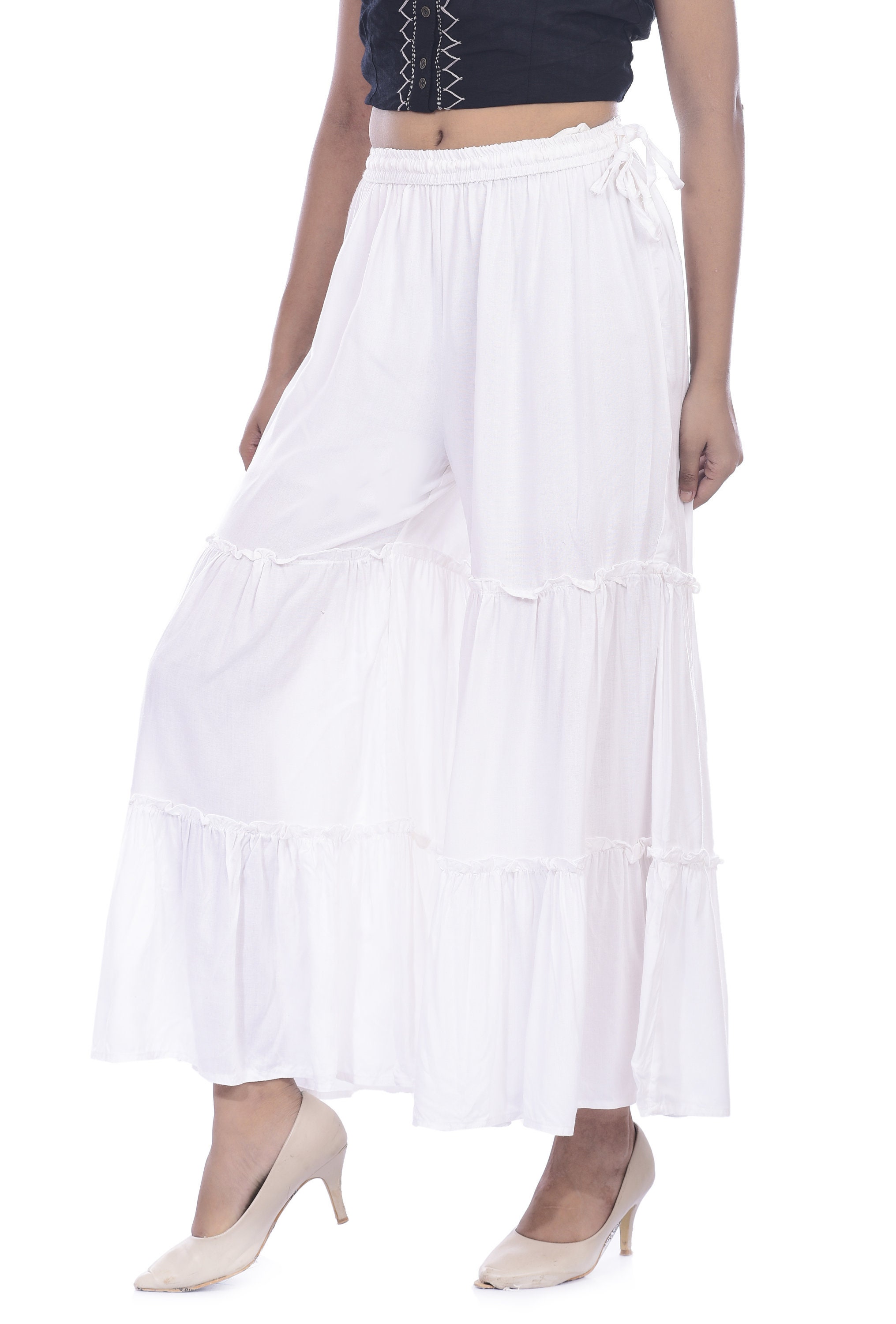 Buy Off white Trousers & Pants for Women by Rue Collection Online | Ajio.com