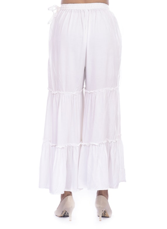 Buy White Organza V Neck Sharara Pant Saree Set For Women by Ridhima Bhasin  Online at Aza Fashions.