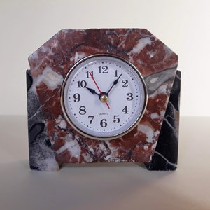 Colourful Marble ART DECO Table CLOCK -  with new Quartz movement