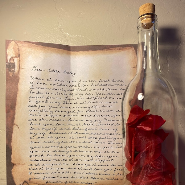 Personalized Message in a Bottle Gift Custom Handwritten Love Letter Romantic Gift for Him or Her Custom Message Gift Anniversary