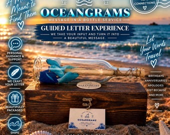 Ocean Message in a Bottle | Personalized Handwritten Love Letter, Beach Keepsake