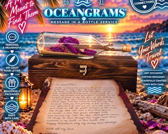 Luxury Message in a Bottle | Personalized Love Letter | Handwritten, Typed or DIY Kit | Romantic Keepsake Gift