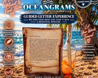 Luxury Handwritten Personalized Message in a Bottle | Guided Letter Writing Experience | Romantic Keepsake Gift