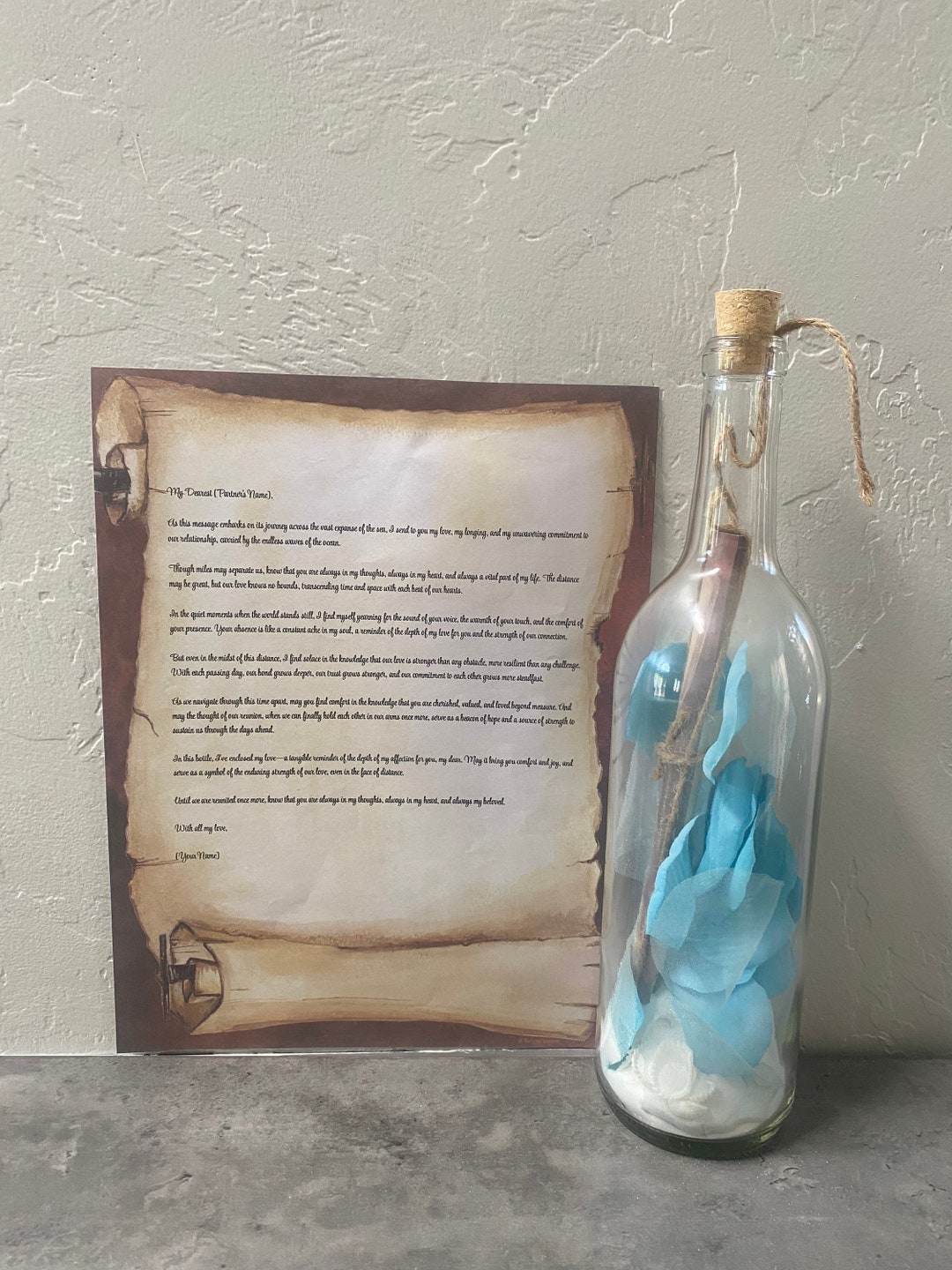 Long Distance Relationship Gift Message in a Bottle Gift Personalized ...