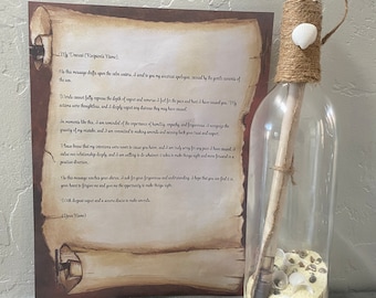 Personalized Apology Gift: Message in a Bottle with Chest