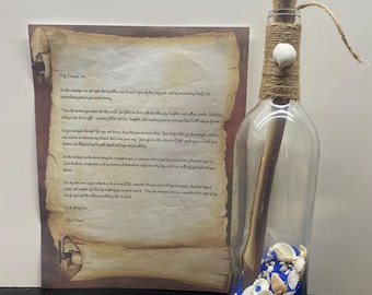Personalized Message in a Bottle Gift for Son, Keepsake Present