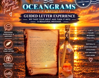 Luxury Message in a Bottle | Sunset Love Letter Gift | Personalized Beach Keepsake | White Sand & Orange Petals