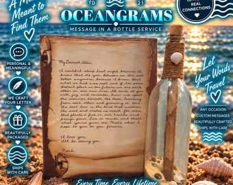 Handwritten Message in a Bottle | Personalized Letter Gift | Luxury Romantic Keepsake