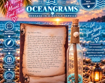 Luxury Message in a Bottle Gift | Custom Love Letter | Handwritten, Typed or DIY Kit | Romantic Keepsake | Personalized Gift