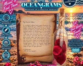 Handwritten Message in a Bottle | Personalized Letter Gift | Luxury Romantic Keepsake